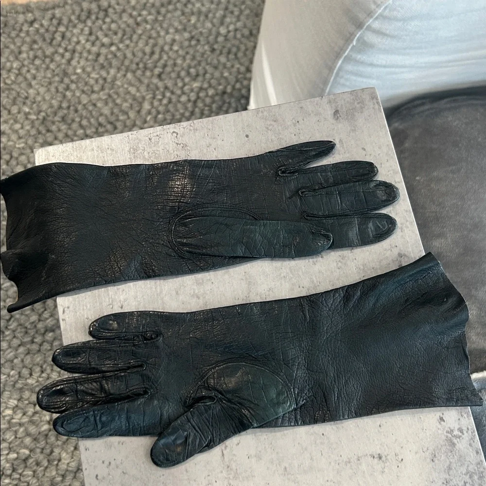 ARIS‎ OF PARIS Real Kid Green Genuine Leather Gloves